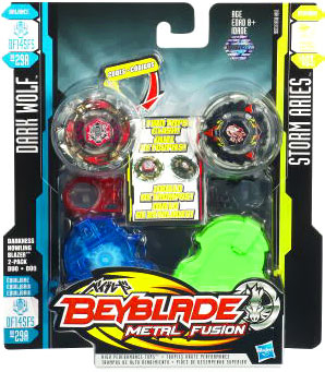 Beyblades Metal Fusion Battle Top - Dark Wolf and Storm Aries