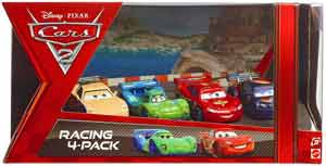 Cars 2 Movie - Racing 4-Pack Lightning McQueen, Max Schnell, Jeff Gorvette, Carla Veloso