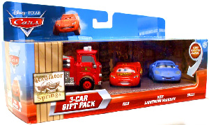 Disney Cars Lenticular - 3-Car Gift Pack - Red, Wet Lightning McQueen, Sally