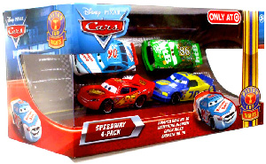 Piston Cup Nights - Speedway 4-Pack: Bumpber Save, Lightning McQueen, Chick Hicks, Gasprin