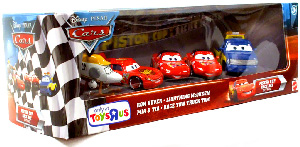 Piston Cup Race Day - Ron Hover, Lightning McQueen, Mia and Tia, Race Tow Truck Tom