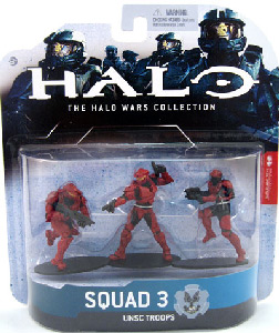 Halo Wars - Set 3 - 2 Spartan Soldiers and 1 Marine - Red