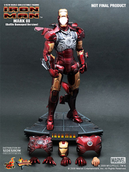 Hot Toys Iron Man 12-Inch 1/6th Scale Iron Man Mark III Battle Damaged Version