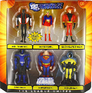 DC Universe - Justice League Unlimited - The League United [Mr Terrific, Obsidian, Superman, Supergirl, Elongated Man, Hourman]