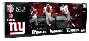 NFL 3-PACK: New York Giants Super Bowl Strahan, Eli Manning, Plaxico Burress
