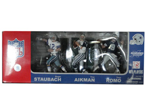 NFL The Dallas Cowboys Quarterback 3-pack: Roger Staubach, Troy Aikman, and Tony Romo