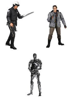 NECA Terminator (2011) Series 1 Set of 3 - T-800, T-1000, T-800 Endoskeleton