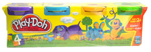 Play-Doh 4-Pack: Purple, Aqua Blue, Green, Banana Yellow