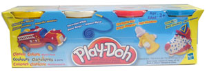 Play-Doh Classic Colors: True Blue, Fire Engine Red, Snowman White, School Bus Yellow