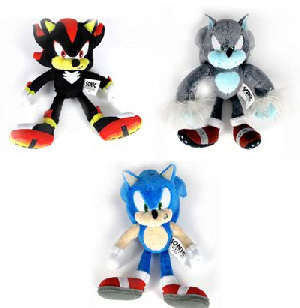 Sonic The Hedgehog 7-Inch Soft Figure Plush - Set of 3[Sonic,Werehog,Shadow]