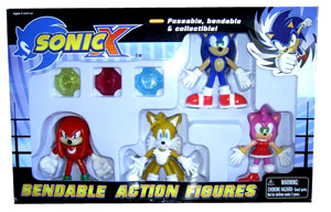 Sonic X Bendable 4-Pack With Chaos Emerald