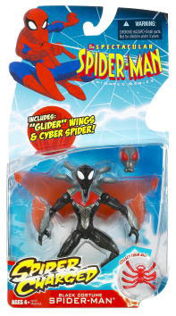 Spectacular Spider-Man: Spider Charged Black Costum Glider Wings Spider-Man