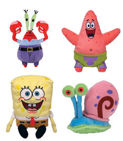 7-Inch SpongeBob - Set of 4 Beanie Baby