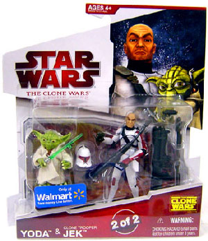 Clone Wars 2009 - Red Card - Yoda and Clone Trooper Jek