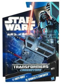 SW Transformers Crossovers Black and Blue - Darth Vader to Advanced TIE Fighter