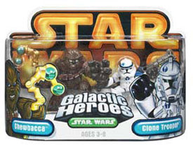 Galactic Heroes Chewbacca and Clone Trooper GOLD
