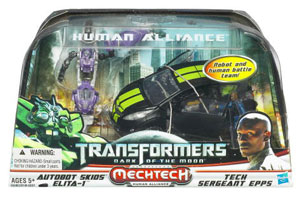 Transformers 3 Movie Human Alliance - Skids and Elita-1 with Sergeant Epps