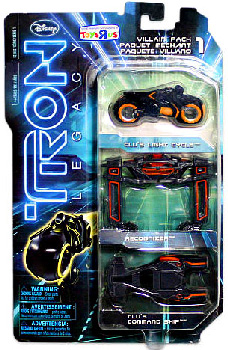 Tron Legacy Exclusive - VILLAIN Vehicle 3-Pack [Recognizer, Clu Light Cycle, Clu Command Ship]